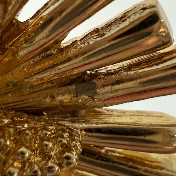 Vintage Monet MCM Starburst Atomic Burst Pendant 18” Chain Necklace Gold Tone - Picture 11 of 11